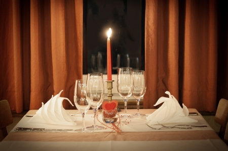 Table for Two ❤ - Table, Romantic, Candle, Two, White