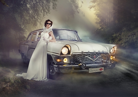 Girl and car - Photo, Girl, car, and