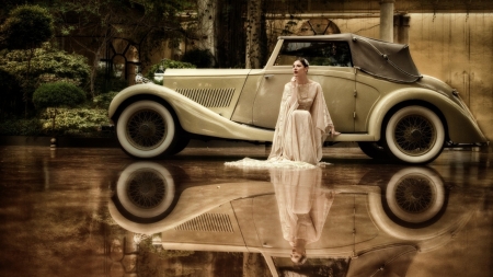 Girl and car - Photo, Girl, car, and