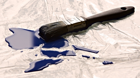 paint brush - brush, paint, sheet, blue