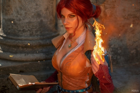 Triss Merigold - The Witcher - gaming, pc gaming, desktop, wallpaper, the witcher, pc, animated, video game, game, hd, background, fantasy, character, triss merigold, cgi, high def