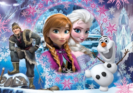 Frozen (2013) - anna, movie, iarna, winter, olaf, elsa, blue, disney, frozen