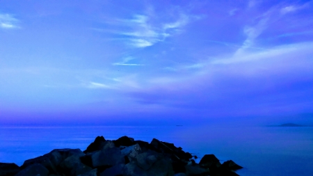 Blue horizon - horizon, relaxing, blue, view, sea