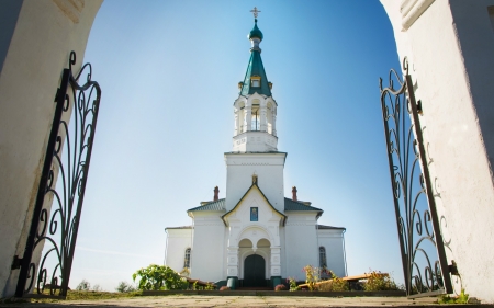 Church - architecture, christianity, church, gate