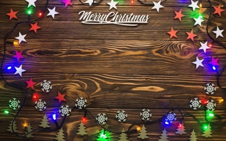 Merry Christmas! - christmas, craciun, deco, wood, brown, card, texture