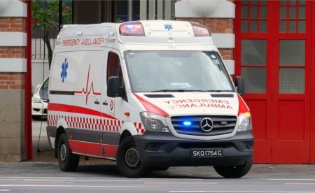 mercedes ambulance - street, mercedes, emergency, ambulance