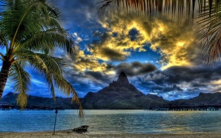 beautiful sky on a tropical beach