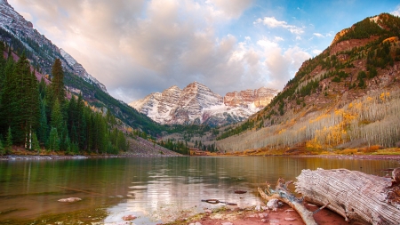 Maroon Bells - photography, water, gunnison county, mountains, america, maroon peak, usa, us, landscape, peaks, hd, nature, north maroon peak, colorado usa, colorado, maroon bells, high definition, elk mountains, pitkin county