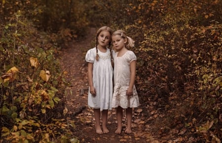 Little girl - dainty, pretty, Autumn, pink, pure, child, fair, princess, face, nice, bonny, kid, childhood, beauty, love, baby, Hair, Belle, comely, white, nature, 2 girls, cute, wallpaper, people, blonde, forest, leaves, DesktopNexus, sightly, beautiful, photography, girl, lovely, sweet, tree, little, adorable, Standing, feet