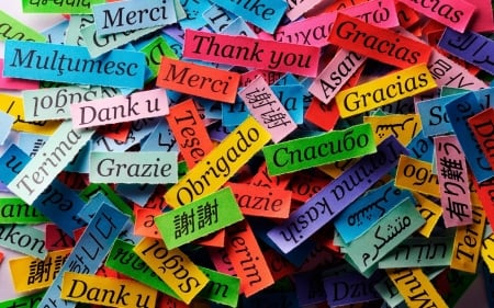 Thank you! - colorful, rainbow, word, thank you, card, texture