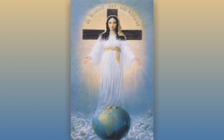 Our Lady - cross, Virgin, Mary, Earth