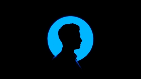 :) - moon, vector, man, profile, blue, luna, black, fantasy