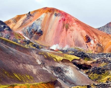 Colorful Mountains in Iceland - nature, iceland, mountain, sky