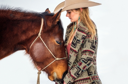 Loving Friends . . - girls, women, style, fun, models, female, cowgirl, fashion, hats, outdoors, western, horse, blondes, ranch