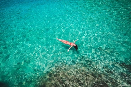 Unknown Model - crystal clear, water, model, beautiful, beach, ocean, gorgeous, sea, woman