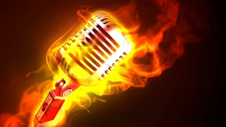 flaming microphone