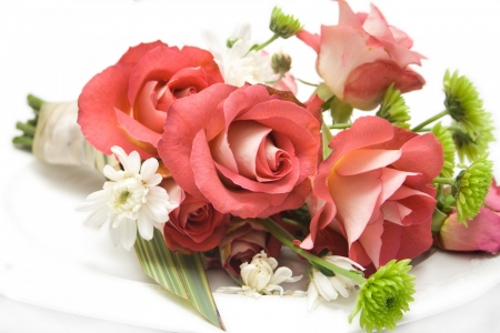 Wedding Flowers - nature, bouquet, flowers, roses