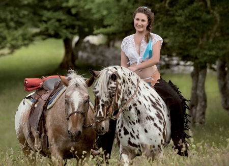 On The Trail . . - girls, women, style, fun, female, cowgirl, boots, outdoors, brunettes, western, horses, chaps, ranch