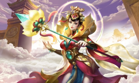 Goddess - fantasy, goddess, girl, he weikang, luminos