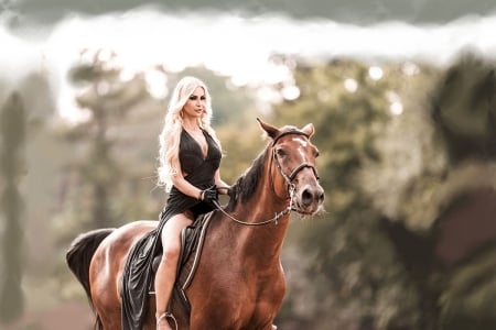 Elegant Cowgirl . . - style, girls, western, women, models, ranch, outdoors, horses, cowgirl, fantasy, fun, female, blondes, fashion