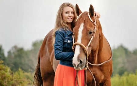 Wanna Pet My Horse. . - girls, women, style, fun, models, female, cowgirl, fashion, outdoors, western, horses, blondes, ranch