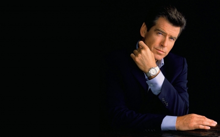 Pierce Brosnan - black, pierce brosnan, watch, actor, man