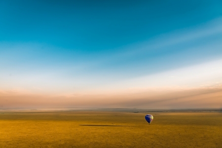 Hot Air balloon in vast sky - balloon, sky, air, hot