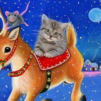 Rudolph with Cat and Mouse