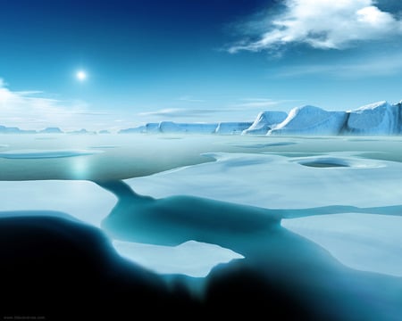 North Pole3 - ice, turquoise blue, sky