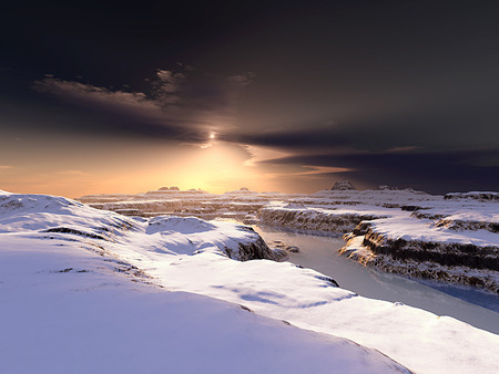 Winter Sunset - snow, winter, sunset