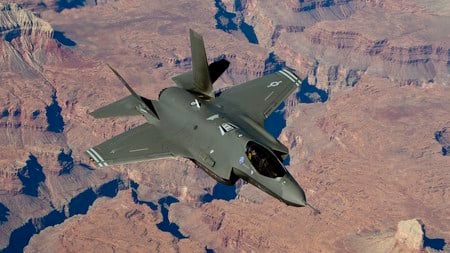 F35 TEST FLIGHT over THE GRAND CANYON - fighter, x35, jet, military, grandcanyon, f35, sky, recon