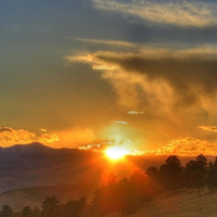 Sunset Over The Mountain