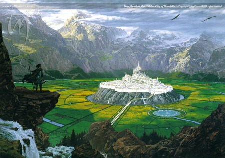 Tuor Reaches the Hidden City of Gondolin - abstract, fantasy, landscape, 3d