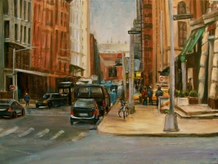 75th st. NYC - cityscapes, oils