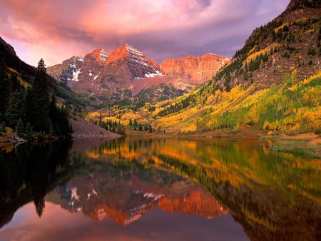 Lake reflections - sky, landscape, mountain