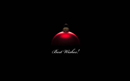 Best Wishes! - ball, red, card, black, craciun, christmas