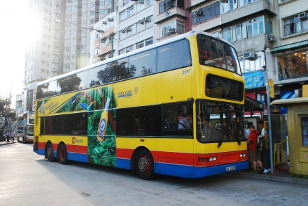 hong kong double decker bus - bus, decker, double, hong kong