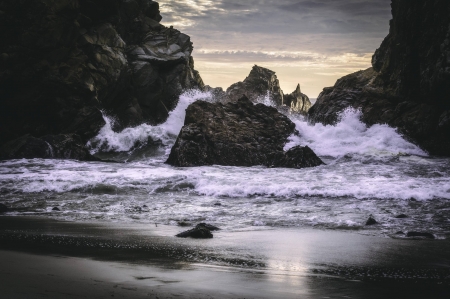 Pfeiffer Beach - cool, fun, beach, sunset, ocean, nature