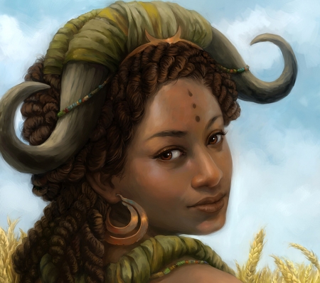 Zodiac ~ Taurus - fantasy, leanna teneycke, girl, taurus, art, zodiac, luminos, horns