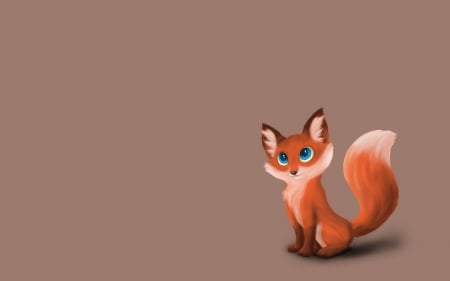 Fox - vulpe, fantasy, animal, fox, cute, orange, child, minimalistic