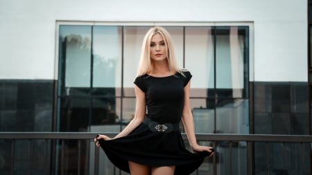 Pretty in black - sweet, black, lovely, blonde