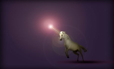 Ultraviolet Unicorn - fantasy, white, ultraviolet, unicorn, horse, pink, luminos