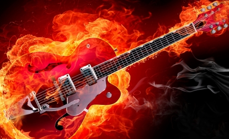 Guitar on fire