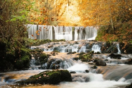 Waterfall - waterfall, nature, rocks, stone