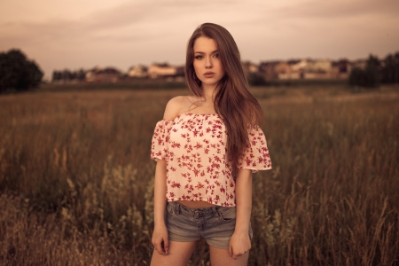 Beautiful Girl - sweet, field, girl, beautiful