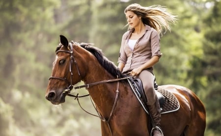 Riding Home . . - women, style, models, female, riding, cowgirl, boots, outdoors, western, horses, brunettes, ranch