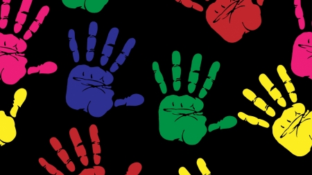 hand prints - coloured, multi, prints, hand