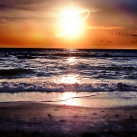 Beach Waves During Sunset