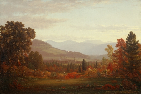 Mount Merino - autumn, thomas cole, painting, mount merino, art, luminos, red, pictura, tree