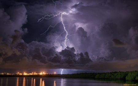 Lightning - sky, clouds, night, lightning, storm